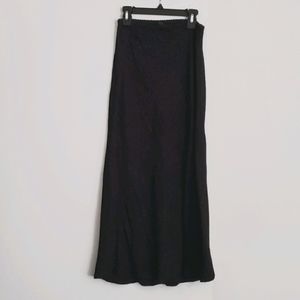 Black leopard print maxi skirt